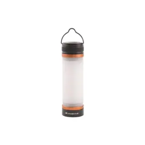 3in1 Taschenlampe Arran für Motorrad-Camping, vertikale Ansicht mit orangefarbenen und schwarzen Elementen, ideal für Outdoor-Abenteuer.